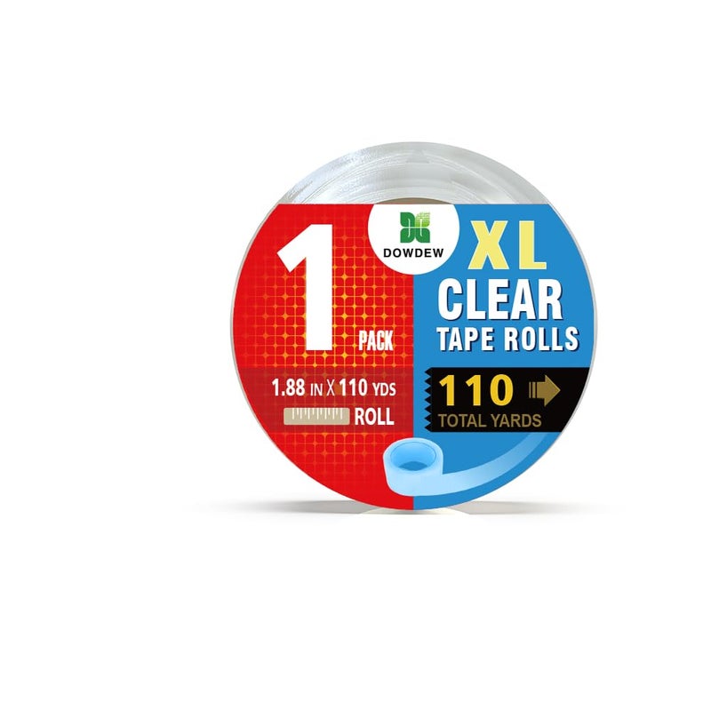 DowDew Extra Long Lasting Clear Packing Tape [110 Yards] Heavy Duty Moving/Shipping Tape - Image 2